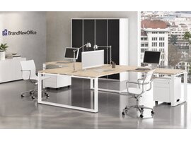 Bralco Bralco Loopy Eko meervoudige werkplek – Italiaans bench bureau met zwevende bladen en open frame Bralco Loopy Eko meervoudige werkplek – Italiaans bench bureau met zwevende bladen en open frame