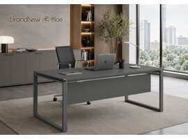 Bureau Bralco Loopy Eko – bureau italien avec structure ouverte et plateau mélaminé flottant