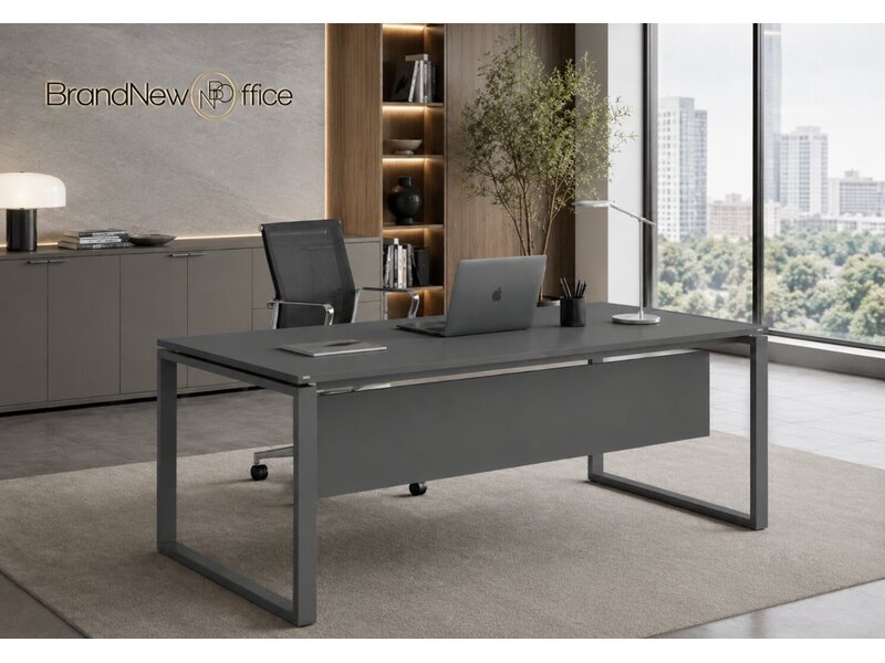 Bureau Bralco Loopy Eko – bureau italien avec structure ouverte et plateau mélaminé flottant