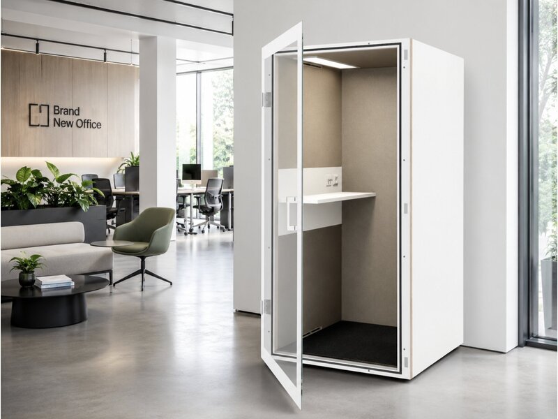 Cube 1 Stand – Cabine acoustique design biophilique, livraison rapide et installation professionnelle incluses