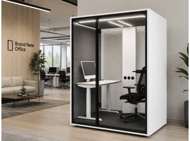 BNO Cabine insonorisée Box2work – cabine acoustique 1 personne avec bureau électrique réglable Cabine insonorisée Box2work – cabine acoustique 1 personne avec bureau électrique réglable