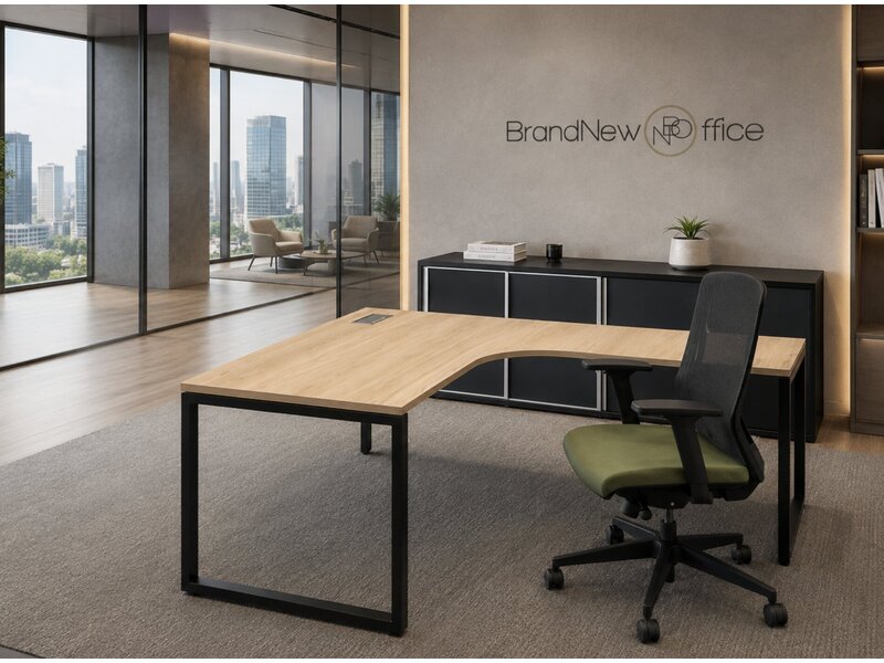 Narbutas Nova hoekbureau – elegant designbureau met links of rechts aanbouwblad