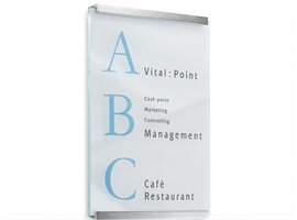 Clear panneau d'information - verre - 2 fixations - 60h x 42l x 2,4p cm