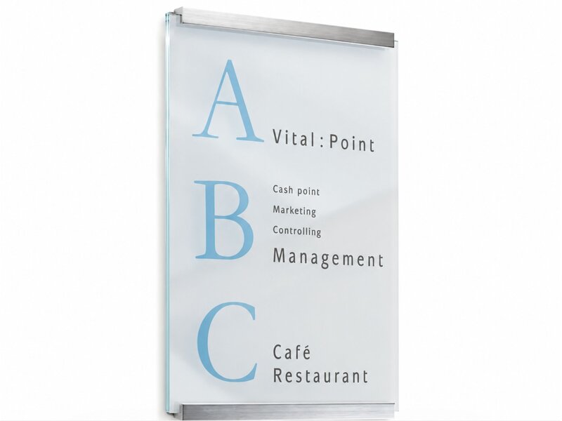 Clear panneau d'information - verre - 2 fixations - 60h x 42l x 2,4p cm
