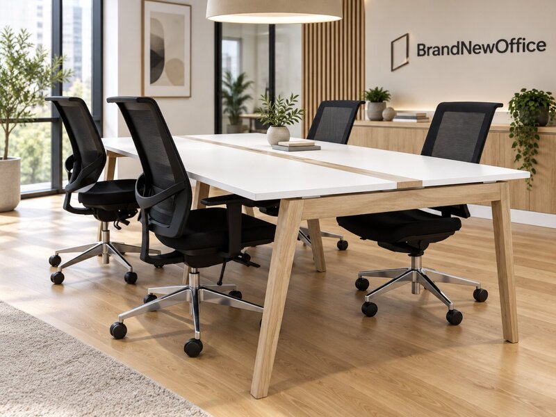 Narbutas Table de réunion Narbutas Nova Wood – table chaleureuse avec pieds en frêne massif Table de réunion Narbutas Nova Wood – table chaleureuse avec pieds en frêne massif