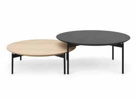 Softline JOE lage tafel low en high – ronde design salontafel voor lounge, lobby en moderne kantoorruimtes