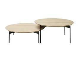Softline JOE lage tafel low en high – ronde design salontafel voor lounge, lobby en moderne kantoorruimtes