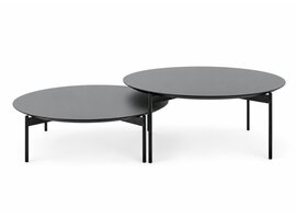 Softline JOE lage tafel low en high – ronde design salontafel voor lounge, lobby en moderne kantoorruimtes