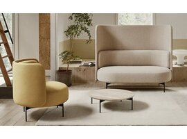Softline JOE lage tafel low en high – ronde design salontafel voor lounge, lobby en moderne kantoorruimtes