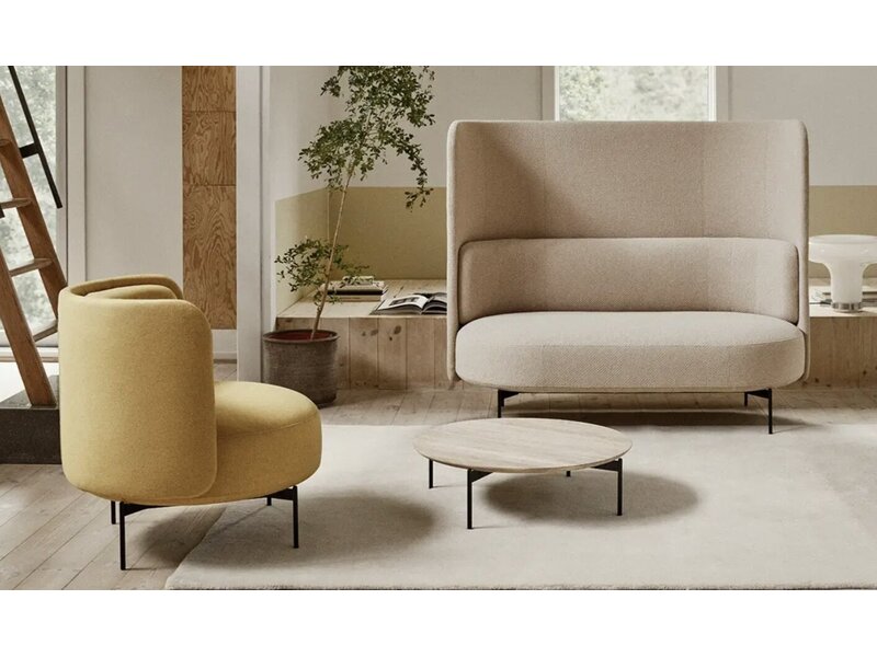 Softline JOE lage tafel low en high – ronde design salontafel voor lounge, lobby en moderne kantoorruimtes