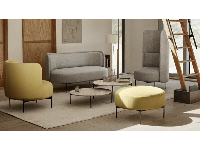 Softline JOE lage tafel low en high – ronde design salontafel voor lounge, lobby en moderne kantoorruimtes