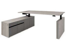 Narbutas Bureau Narbutas Motion Manager assis-debout avec retour – bureau réglable avec câblage intégré Bureau Narbutas Motion Manager assis-debout avec retour – bureau réglable avec câblage intégré