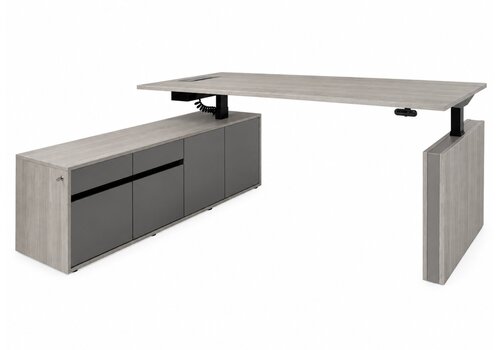 Motion Manager zit sta bureau met aanbouw
