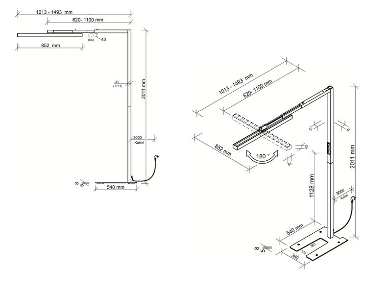 BNO Lampadaire LED BNO Design 1 – Éclairage de bureau intelligent avec capteurs Lampadaire LED BNO Design 1 – Éclairage de bureau intelligent avec capteurs