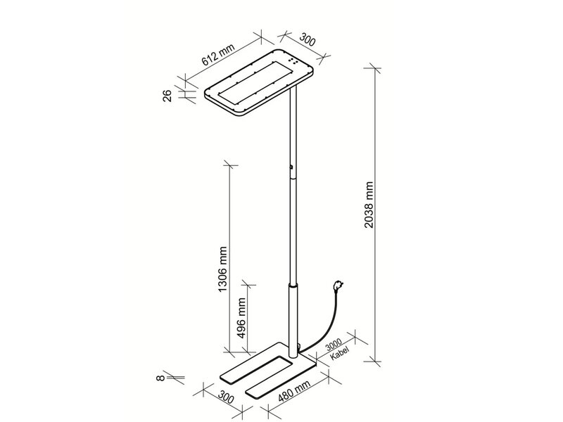 BNO Lampadaire LED BNO Basic 1 – Éclairage de bureau puissant direct et indirect Lampadaire LED BNO Basic 1 – Éclairage de bureau puissant direct et indirect