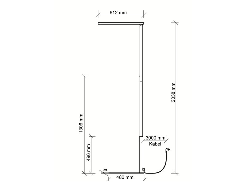 BNO Lampadaire LED BNO Basic 1 – Éclairage de bureau puissant direct et indirect Lampadaire LED BNO Basic 1 – Éclairage de bureau puissant direct et indirect