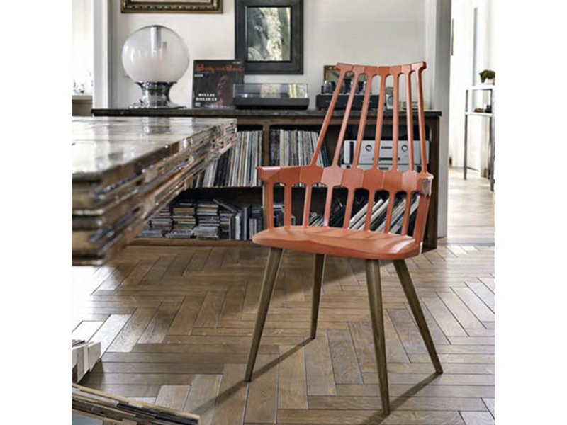 Kartell Comback chaise avec pieds en bois