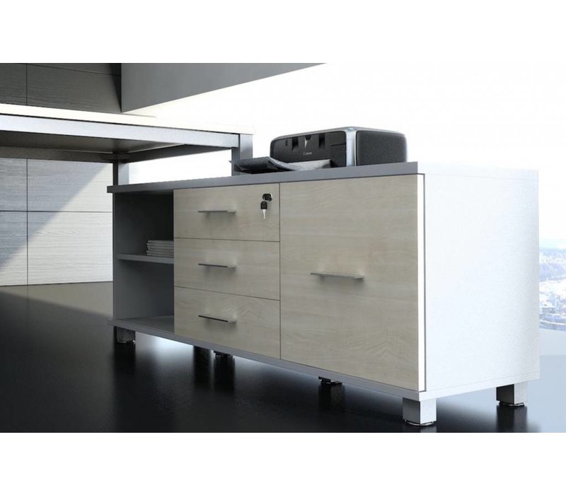 Wonderlijk Spathio design bureau met lage kast - Brand New Office KN-41