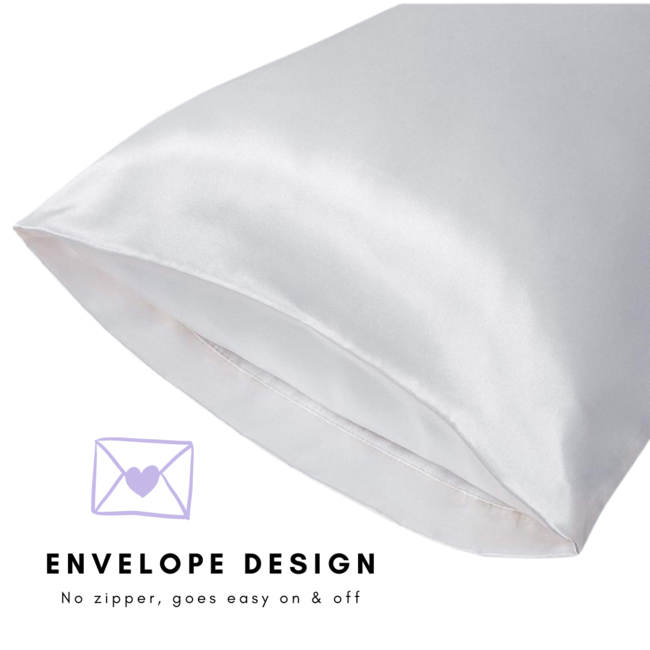 HER MOTIONS Wit Satijn Kussensloop 60x70 cm