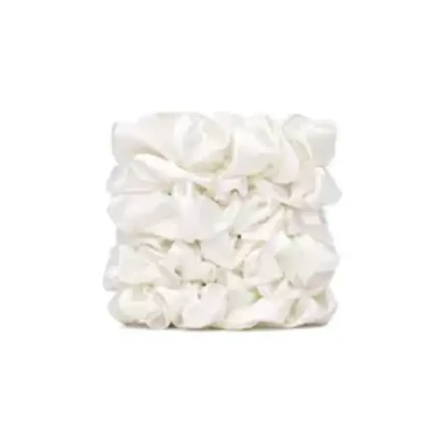 VEGANBOOST Satijnen Scrunchies Wit 6x Groot