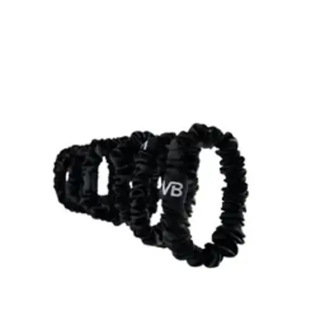 VEGANBOOST Satijnen Scrunchies Zwart 8x Klein