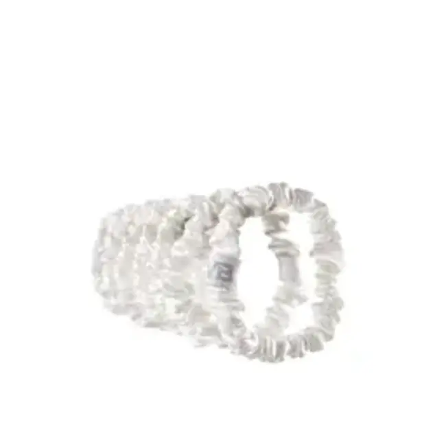 VEGANBOOST Satijnen Scrunchies Wit 8x Klein