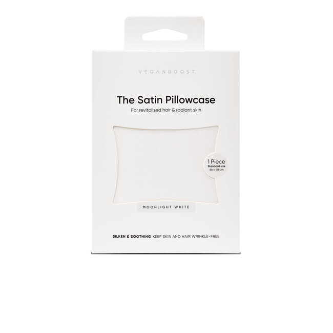 VEGANBOOST Satijnen Kussensloop Moonlight White