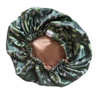 HER MOTIONS Leafy Serenity Satijnen Slaapmuts/Bonnet