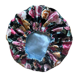 HER MOTIONS Satijnen Slaapmuts/Bonnet - Floral Escape