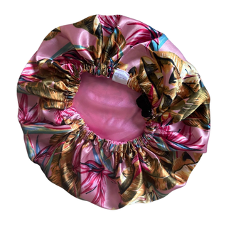 HER MOTIONS Satijnen Slaapmuts/Bonnet - Tropical Bloom