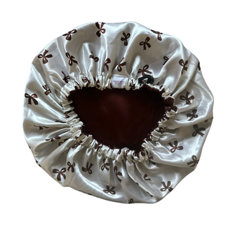 HER MOTIONS Cocoa Ribbons Satijnen Slaapmuts/Bonnet