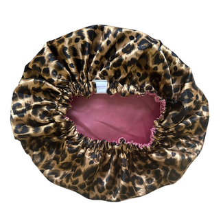 HER MOTIONS Satijnen Slaapmuts/Bonnet - Panther Pink
