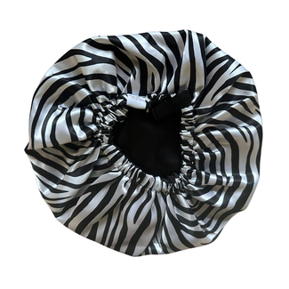 HER MOTIONS Satijnen Slaapmuts/Bonnet - Zebra Stripe