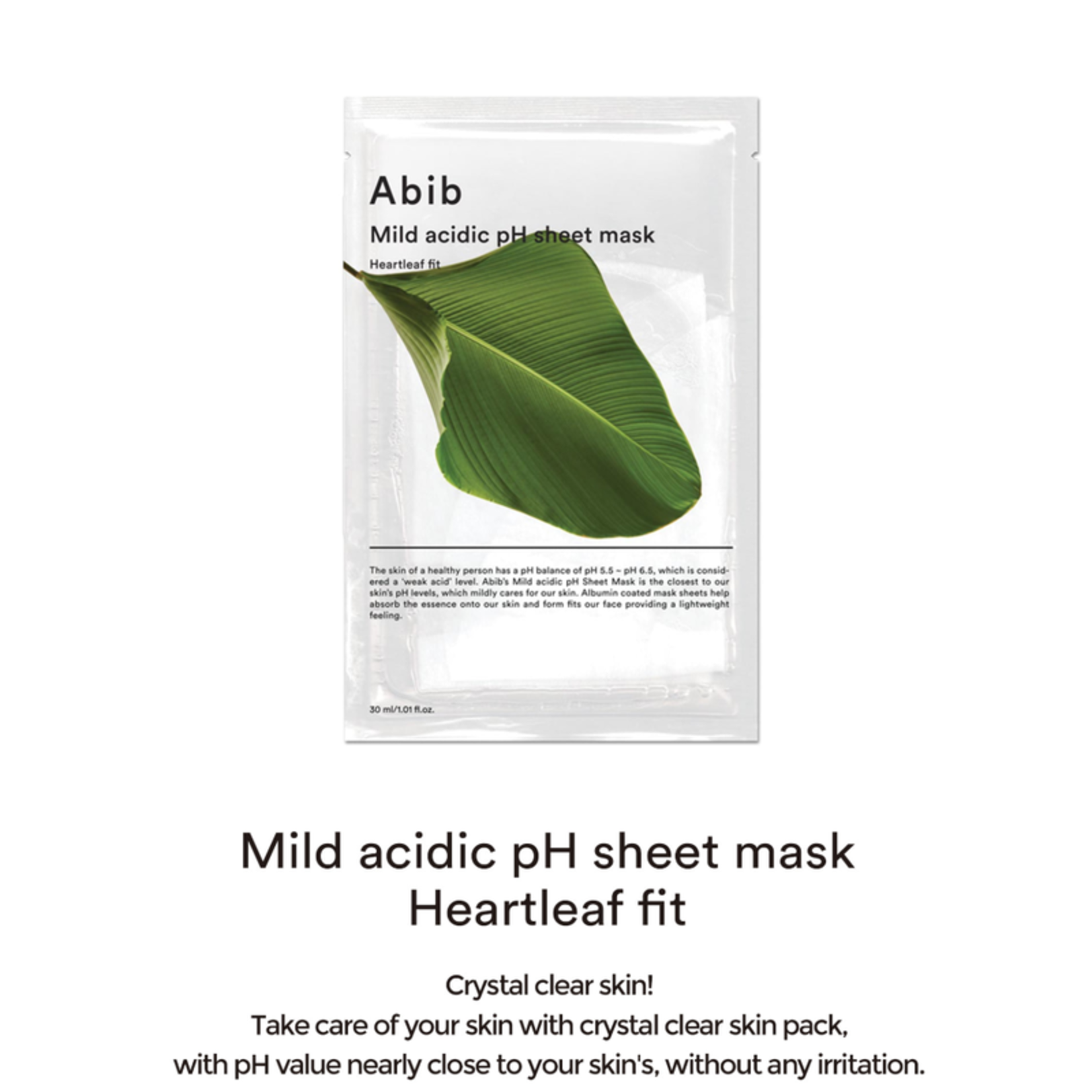 Abib Mild Acidic pH Sheet Mask Heartleaf Fit