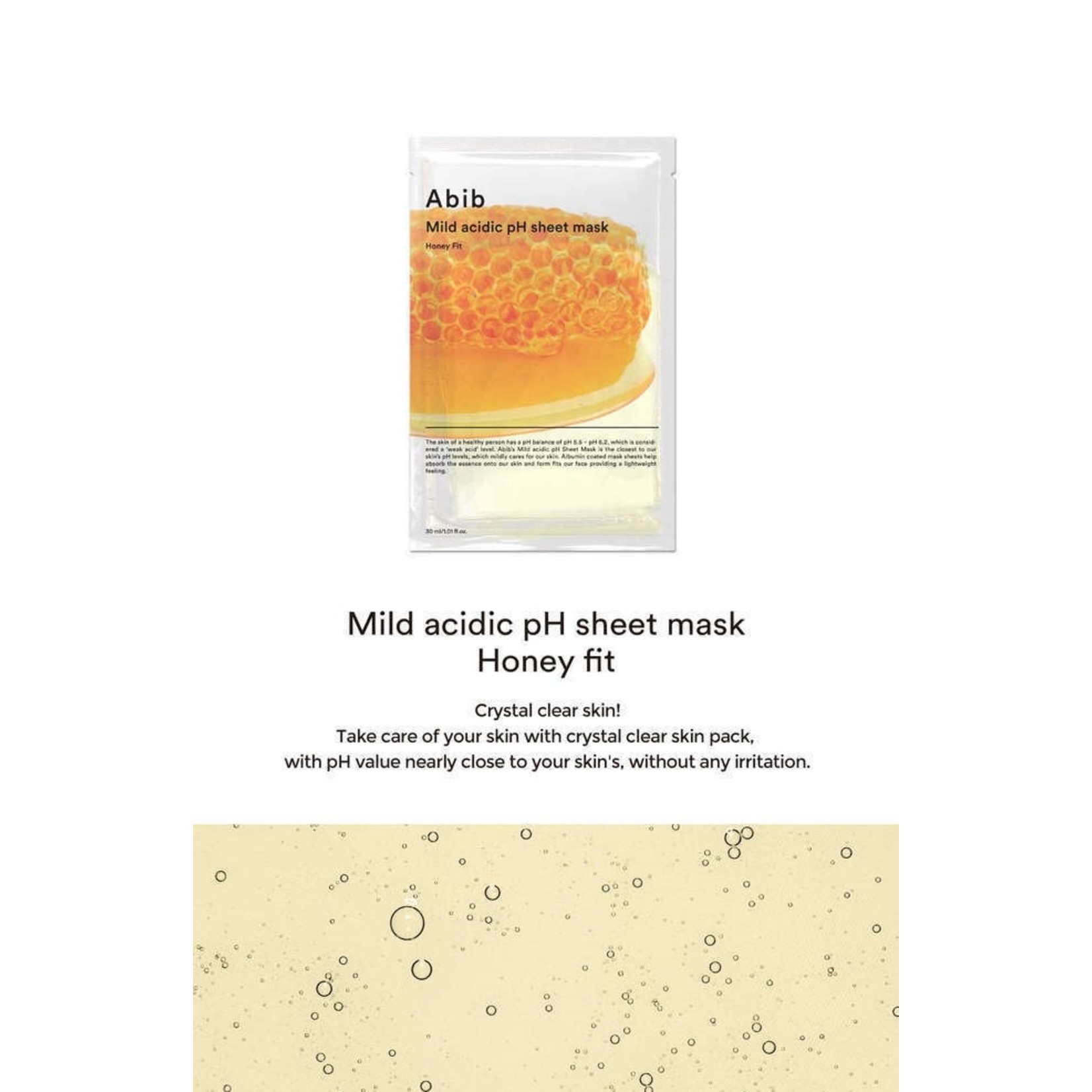 Abib Mild Acidic pH Sheet Mask Honey Fit