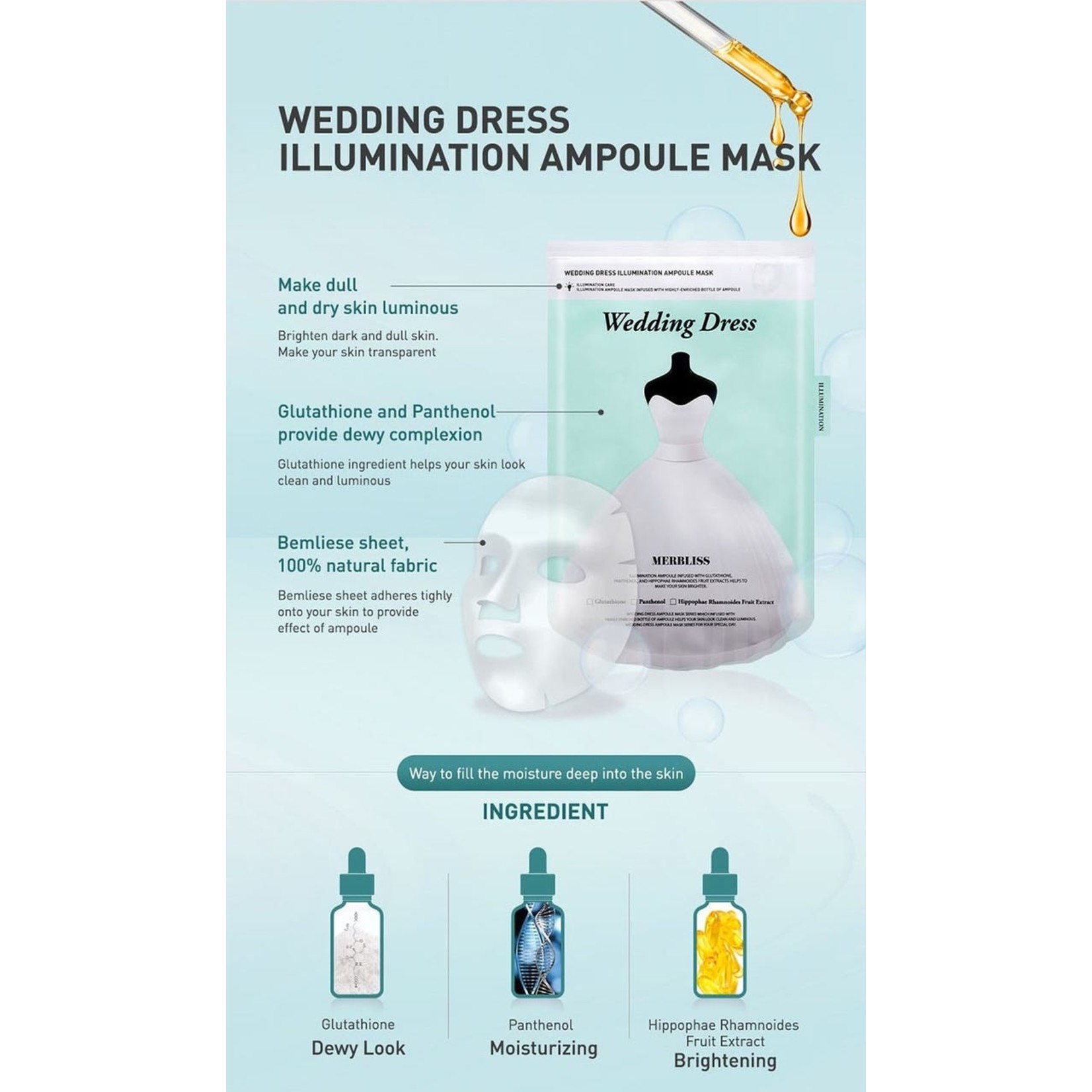 MERBLISS Wedding Dress Illumination Ampoule Mask