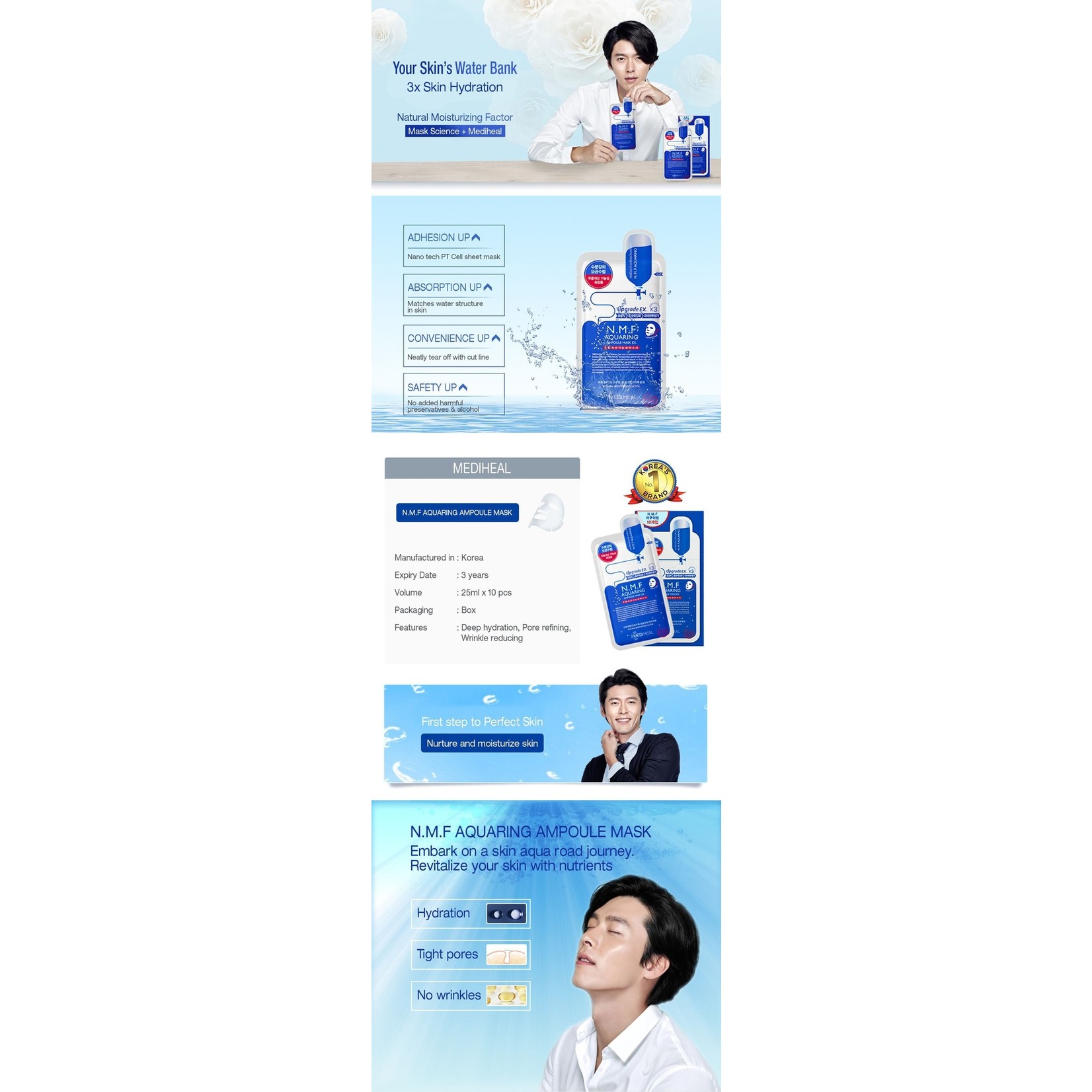 Mediheal N.M.F Aquaring Ampoule Mask EX. (10pcs)