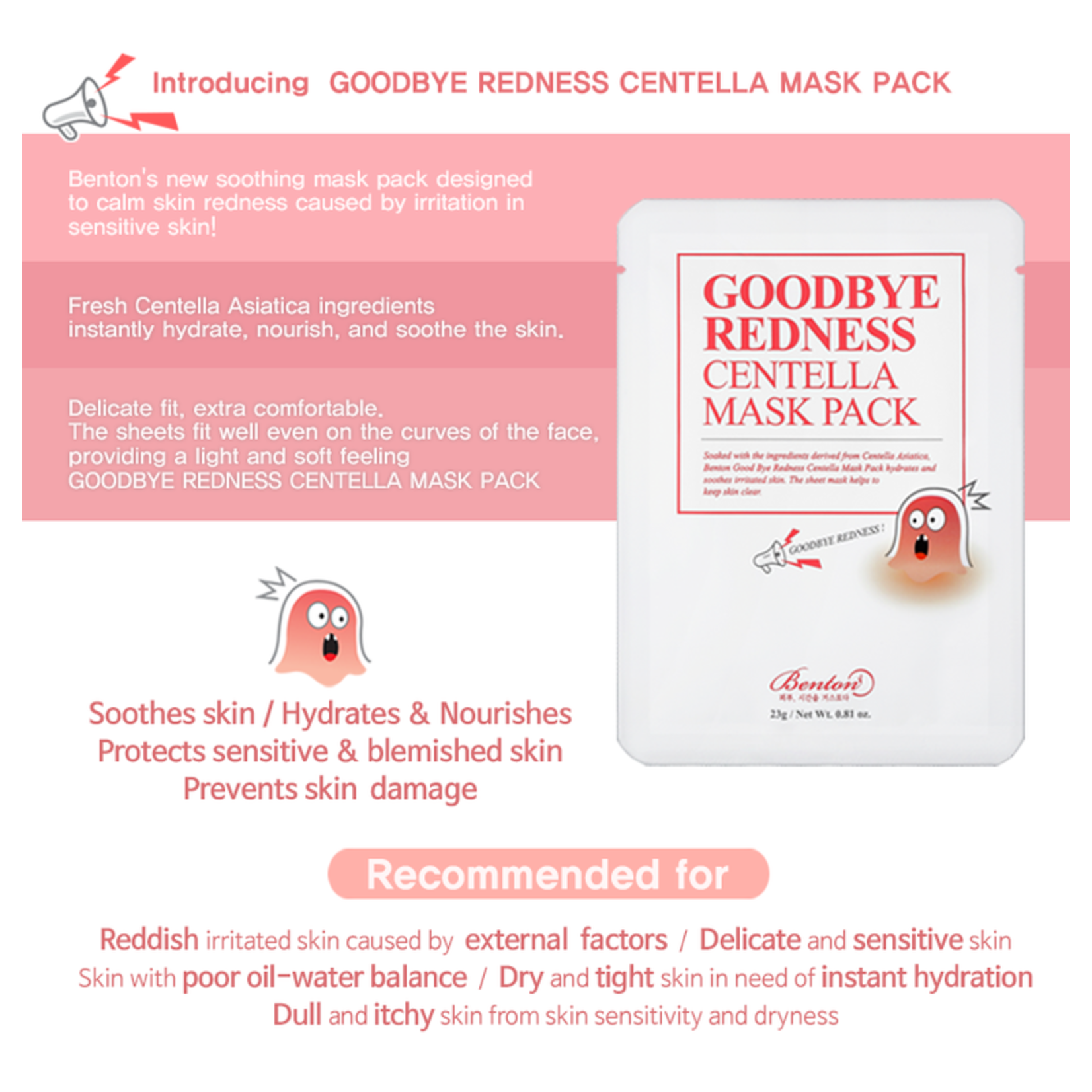 Benton Goodbye Redness Centella Mask Pack