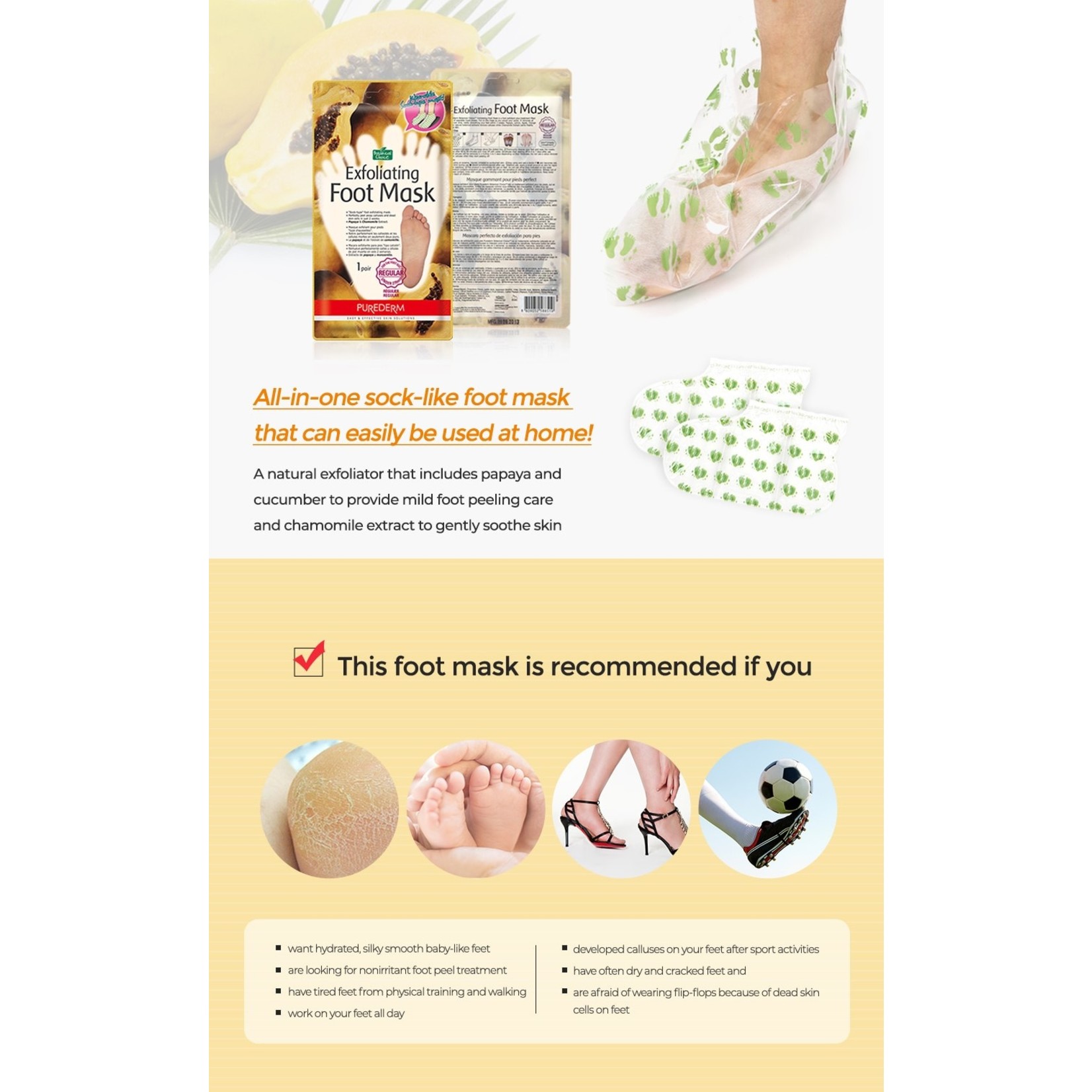 PUREDERM Exfoliating Foot Mask (Large) sheetmask.ch