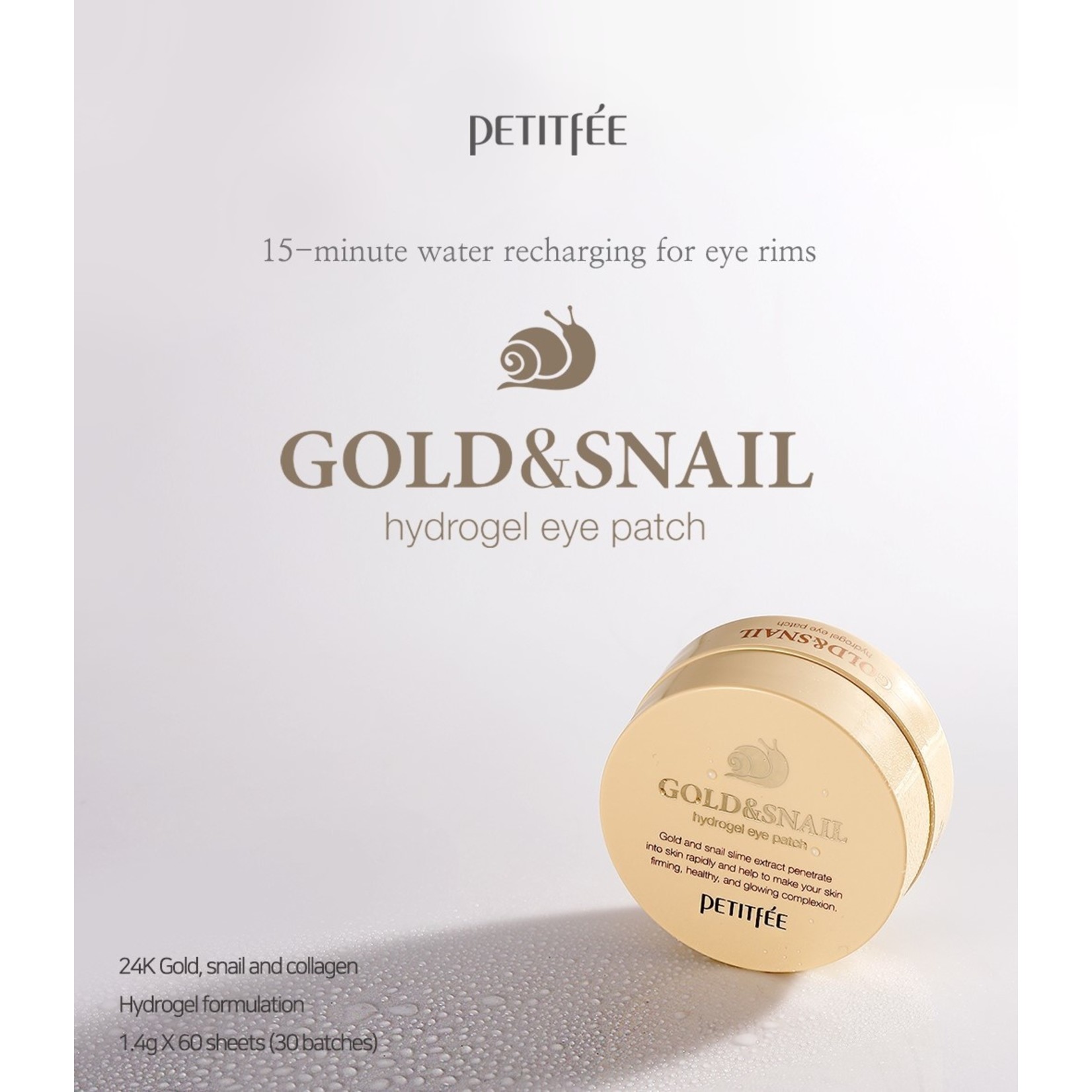 PETITFEE Gold & Snail Hydrogel Eye Patch