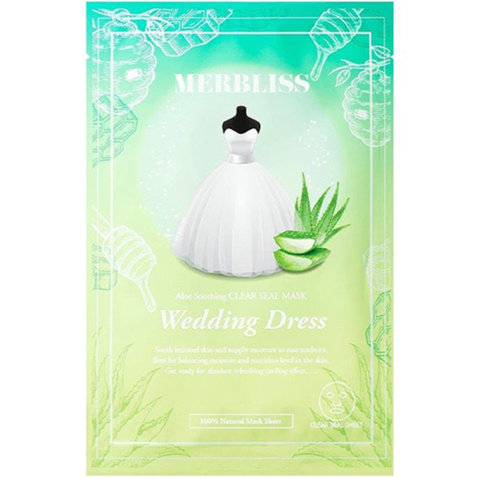 MERBLISS Wedding Dress Aloe Honey Soothing Clear Seal Mask