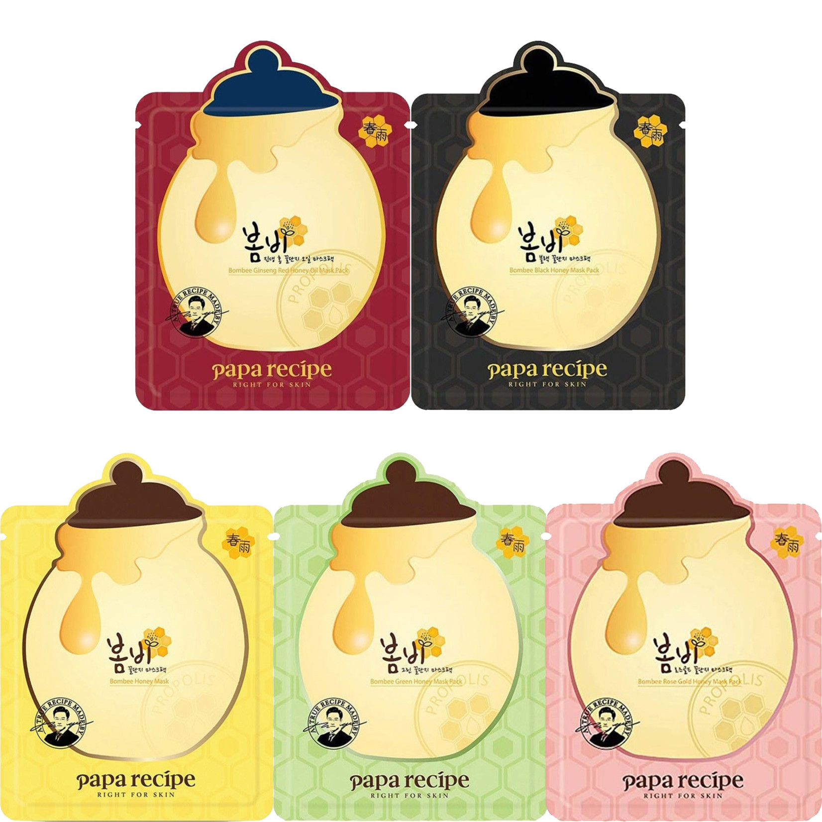 Papa Recipe Bombee Honey Mask Trial Mix (5 pcs)