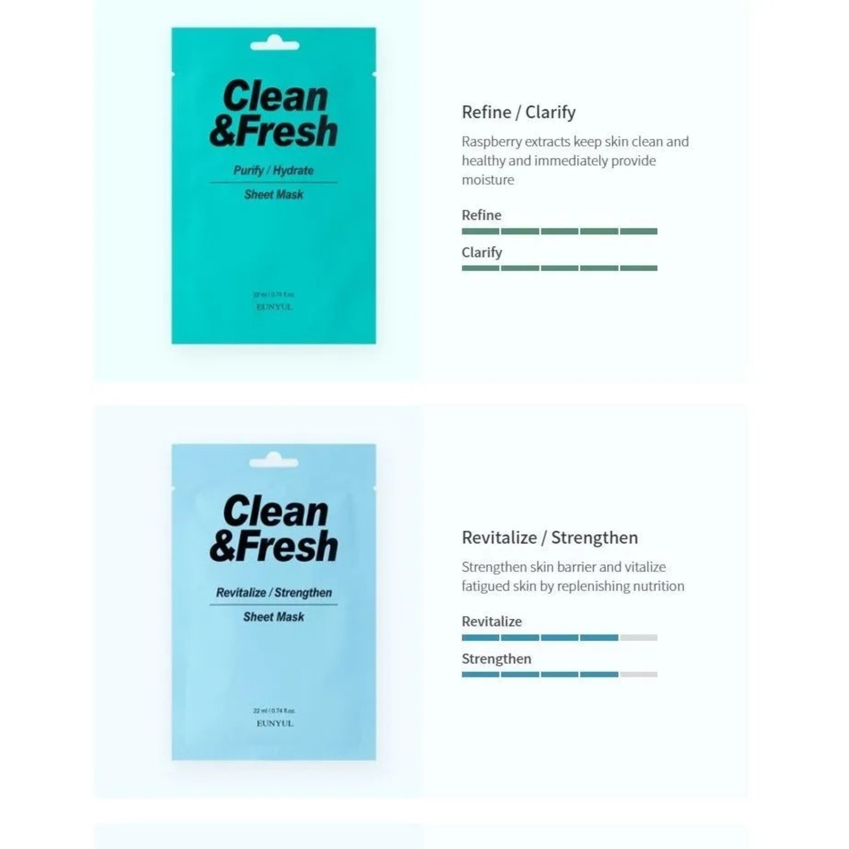 Clean & Fresh Sheet Mask Mix Pack (10 pcs)