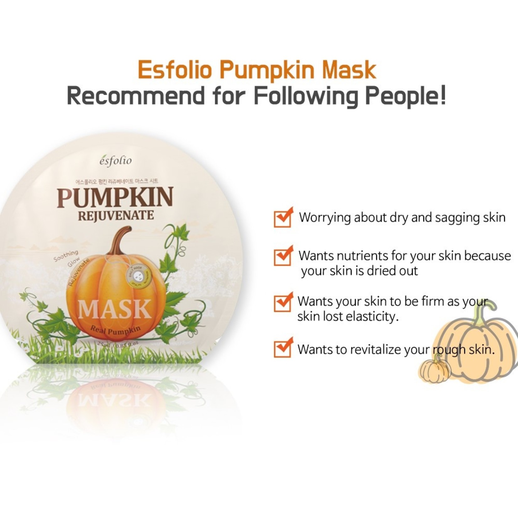 esfolio Pumpkin Rejuvenate Sheet Mask