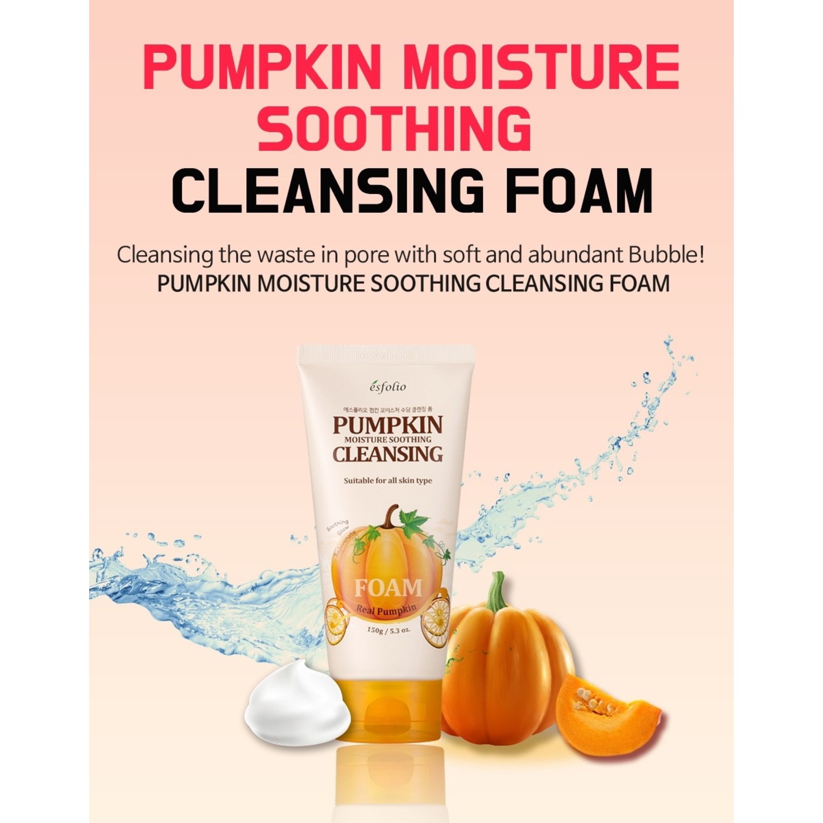 esfolio Pumpkin Moisture Soothing Cleansing Foam