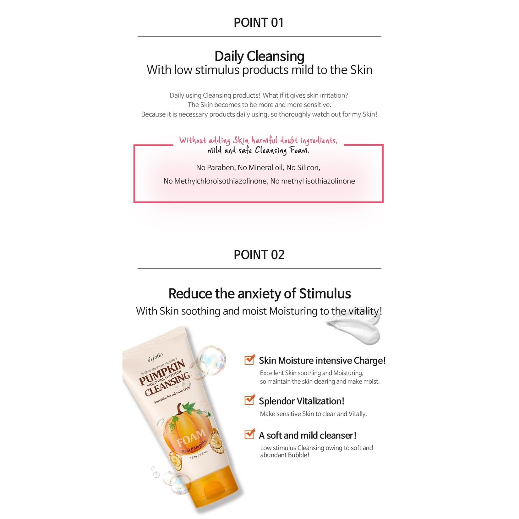 esfolio Pumpkin Moisture Soothing Cleansing Foam