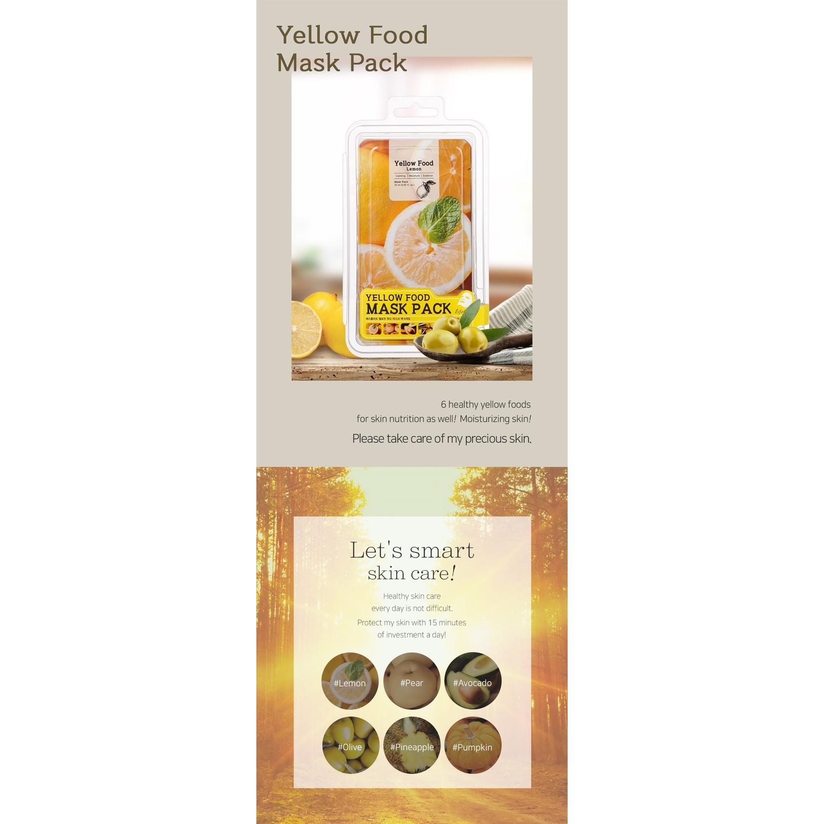 esfolio  Yellow Food Olive Mask