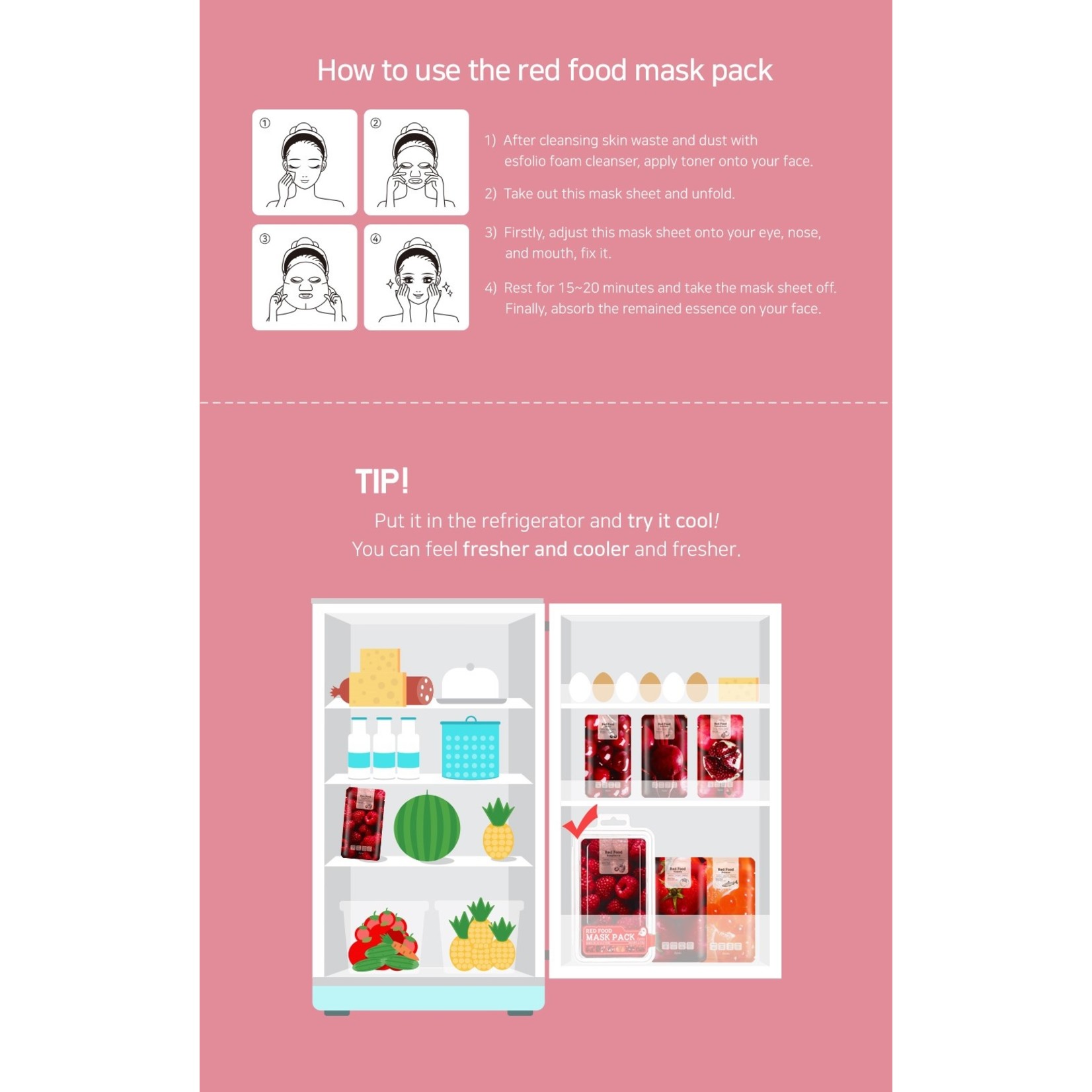 esfolio Red Food Mask Pack (6 Stk)