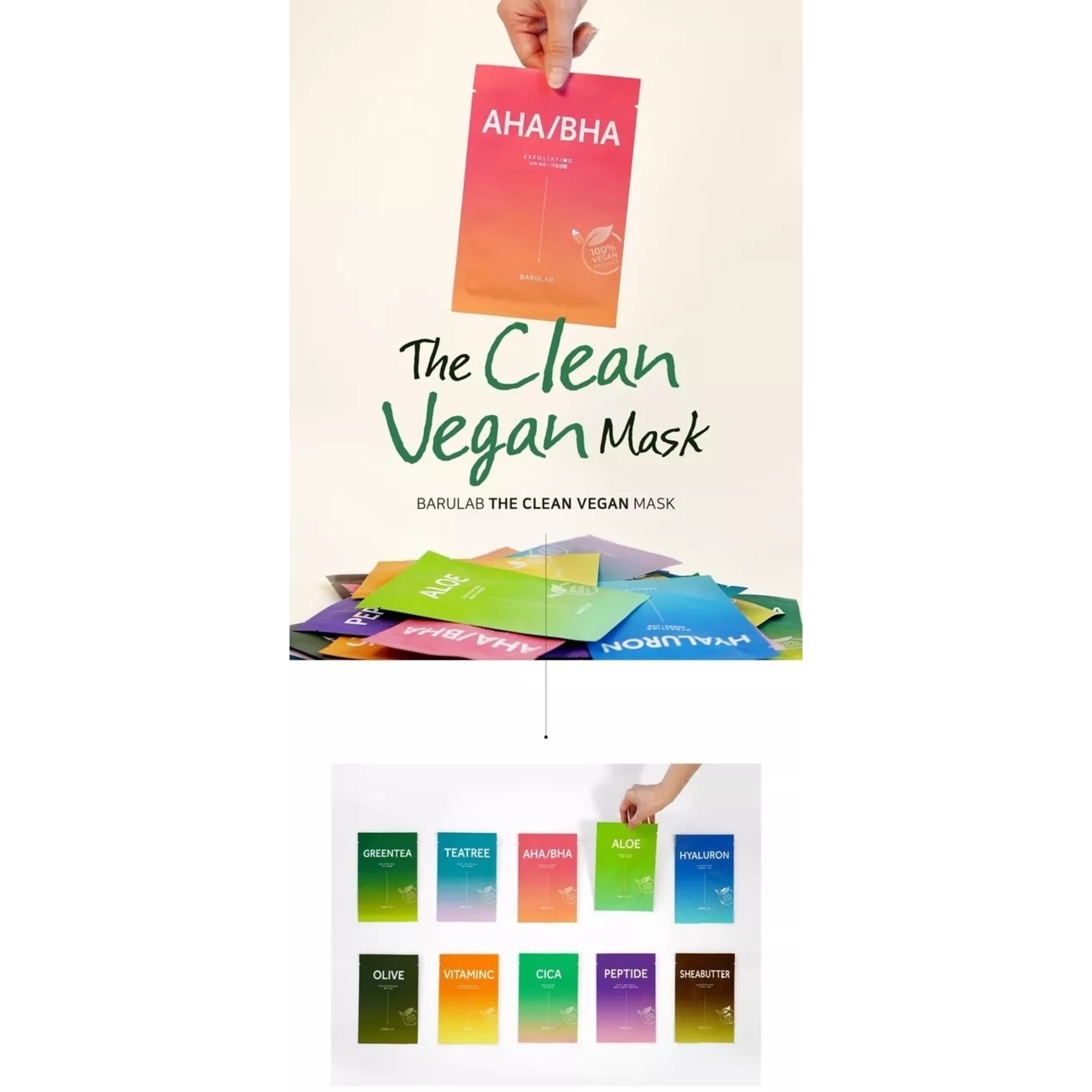 The Clean Vegan Mask - 10 pcs Mix Pack + Gift Box