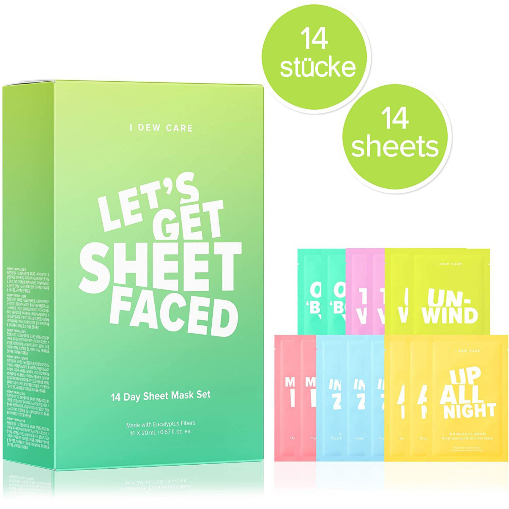 "Let's Get Sheet Faced" Sheet Mask Set (14 pcs)